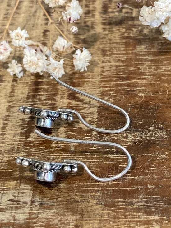 Sterling Silver Purple Drop Earrings 925 Jewelry - Picture 13 of 16